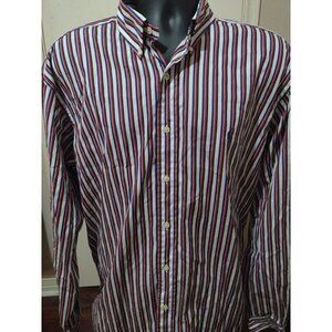 Men's Ralph Lauren 17 (XL) Classic Fit Vertical Striped Shirt Red White Blue